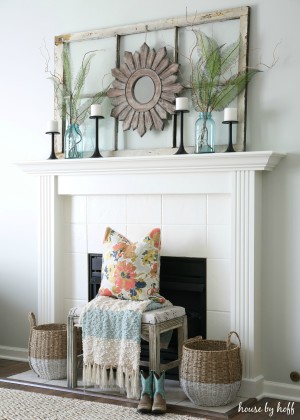 Ideas for Decorating with Old Windows: Old Window Frame Mantel - House ...