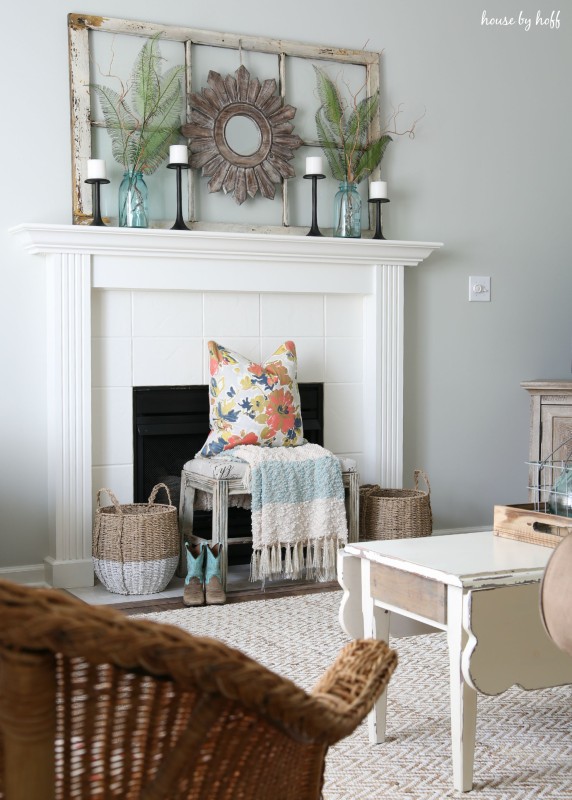 Ideas for Decorating with Old Windows: Old Window Frame Mantel - House ...