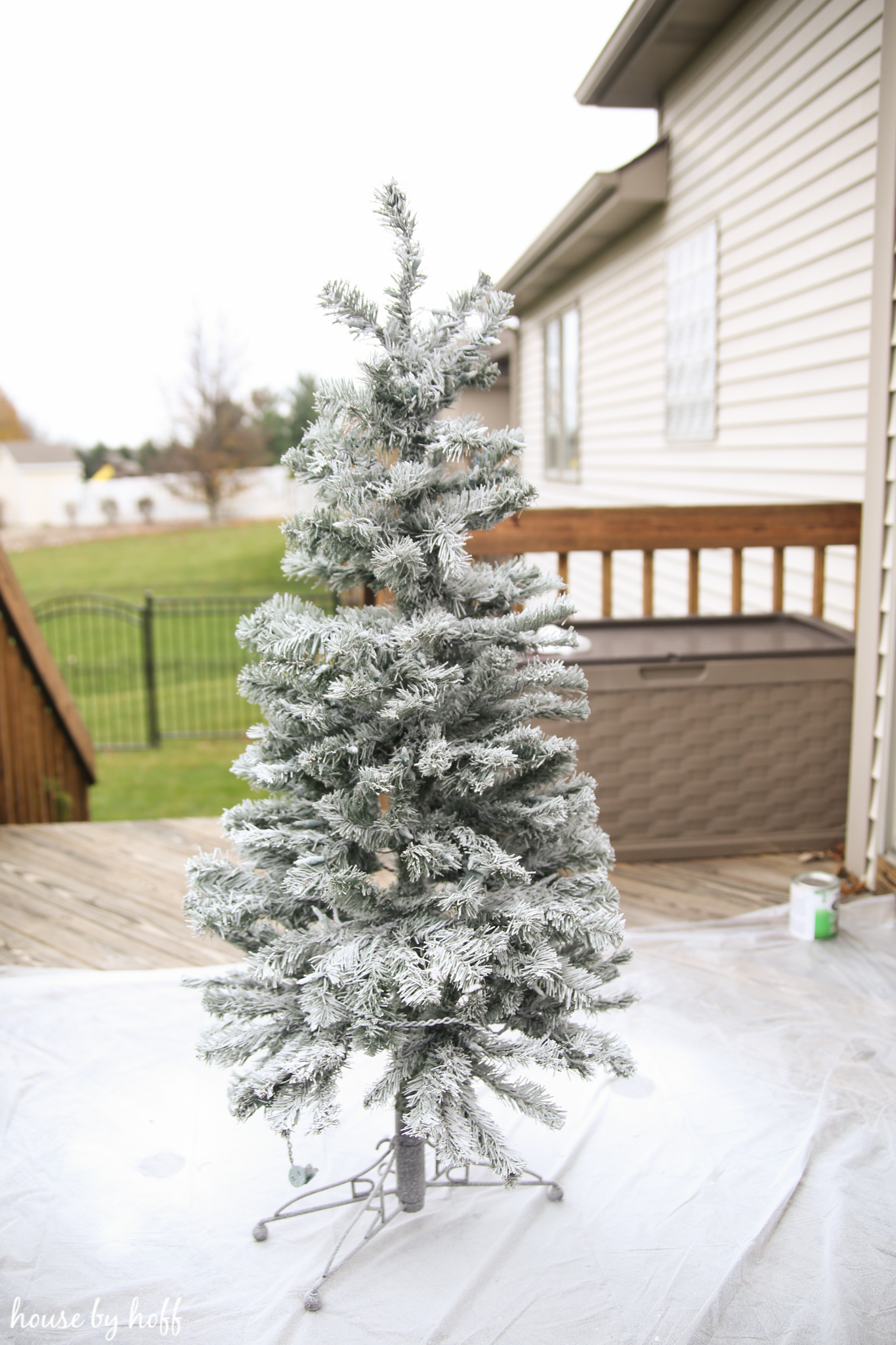 DIY Flocked Christmas Tree House By Hoff